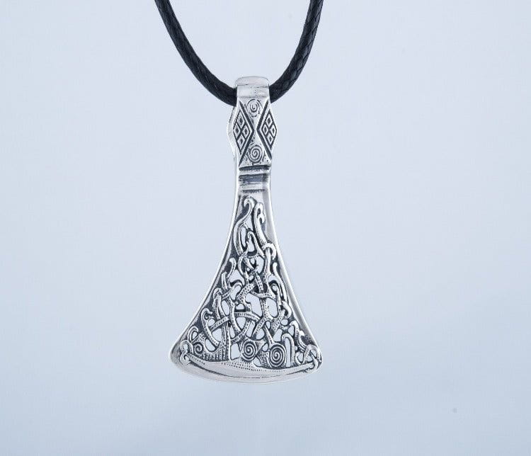Viking Axe Sterling Silver Pendant from Mammen Village-5