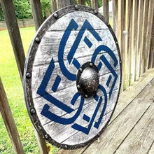 Viking Battle-Worn Round Shield | 24-Inch Wood & Steel