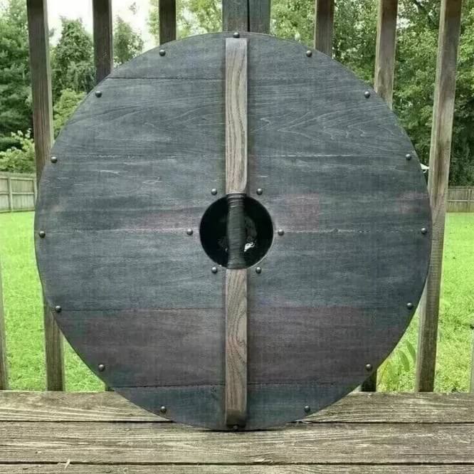 Viking Battle-Worn Round Shield | 24-Inch Wood & Steel