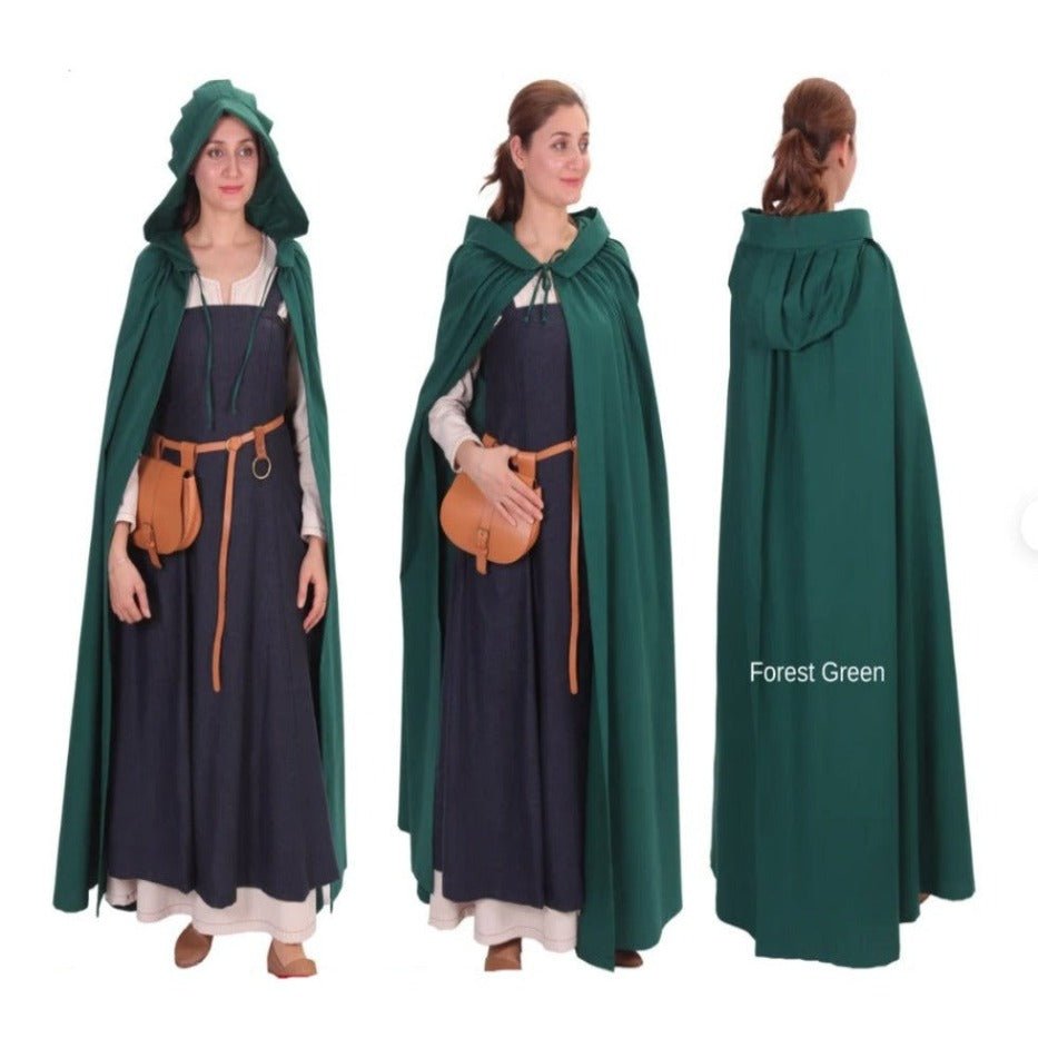 Forest Green Women&#39;s Hooded Cotton Cloak