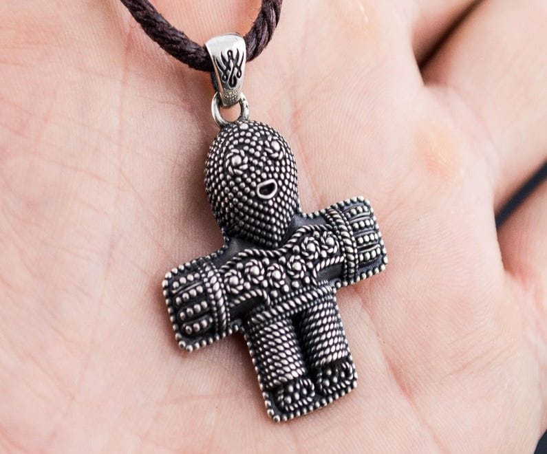 Viking Crucifix Pendant Sterling Silver Unique Jewelry-4