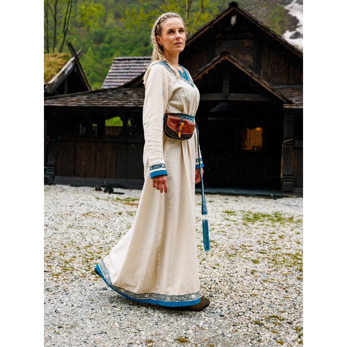 Viking Dress with Blue Trim