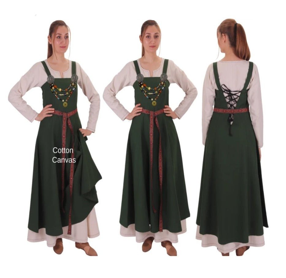 Green Women&#39;s Apron Over Dress