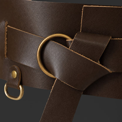 Twin Leather Viking Weapons Belt | 2-1 Brown Detachable Design