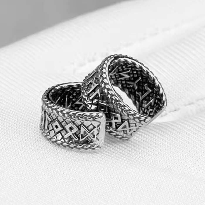 Viking Elder Futhark Rune Earrings | Open Cuff Band