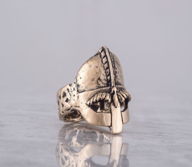 Viking Helmet Bronze Unique Ring Viking Jewelry-1