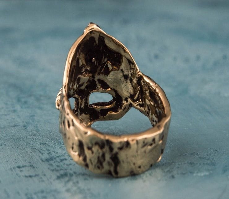 Viking Helmet Bronze Unique Ring Viking Jewelry-2