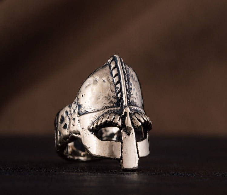 Viking Helmet Bronze Unique Ring Viking Jewelry-4