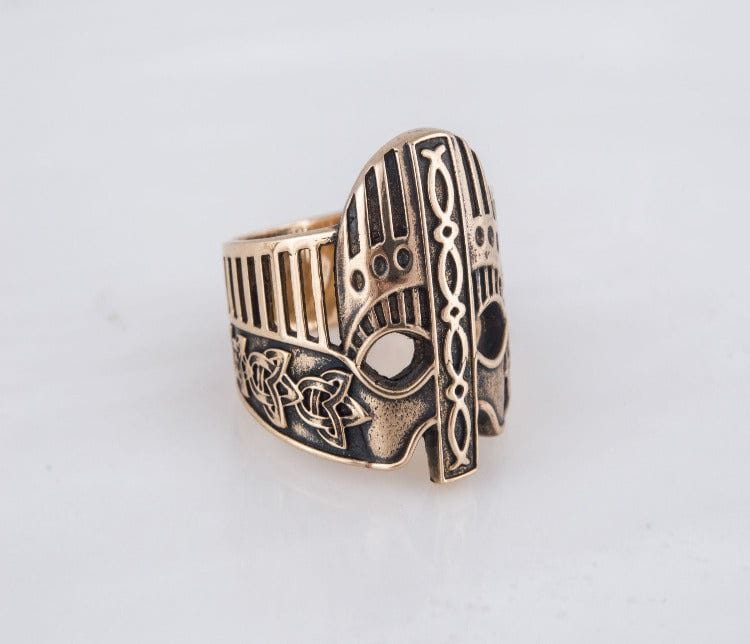 Viking Helmet with Norse Ornament Bronze Unique Ring-2
