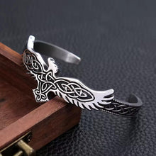 Viking Huginn & Muninn Cuff Bracelet | Celtic Knotwork