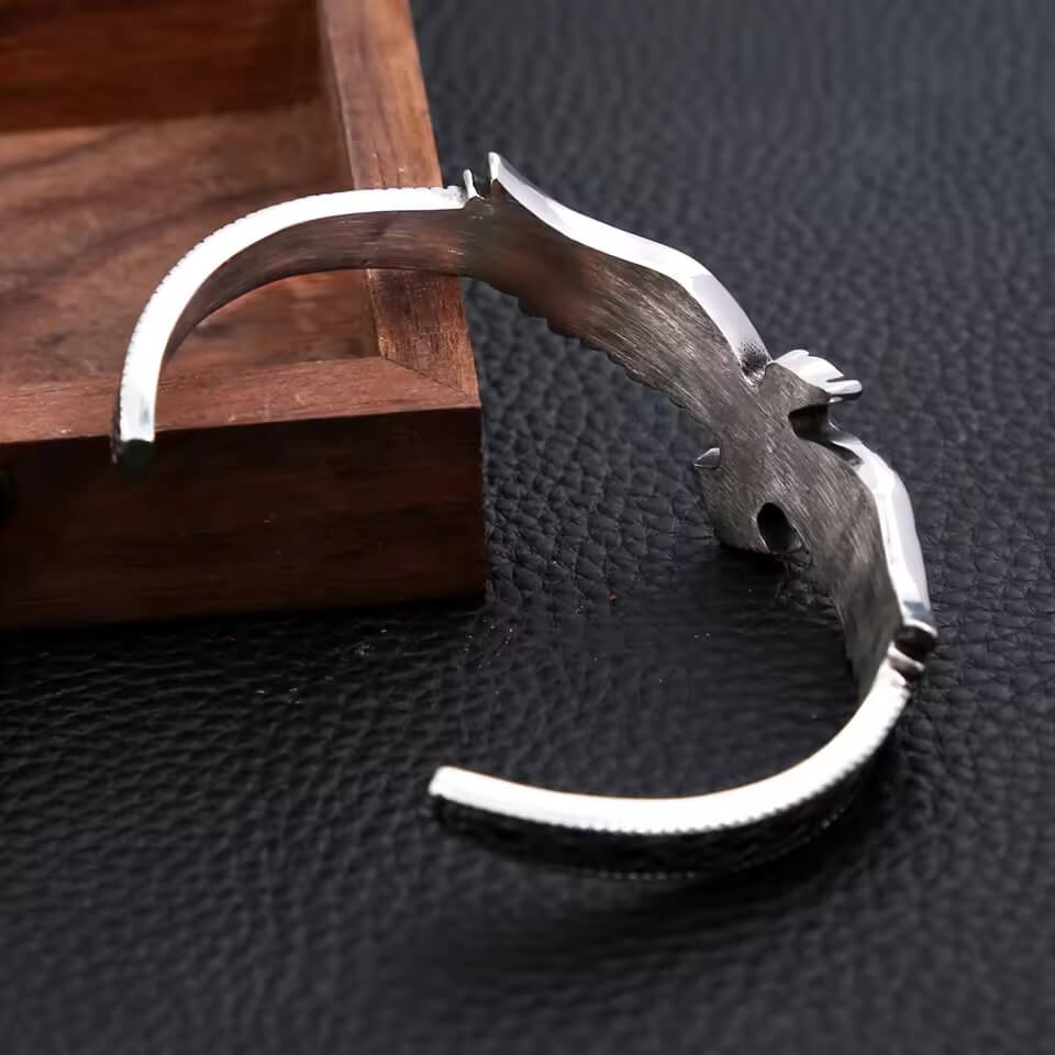 Viking Huginn & Muninn Cuff Bracelet | Celtic Knotwork
