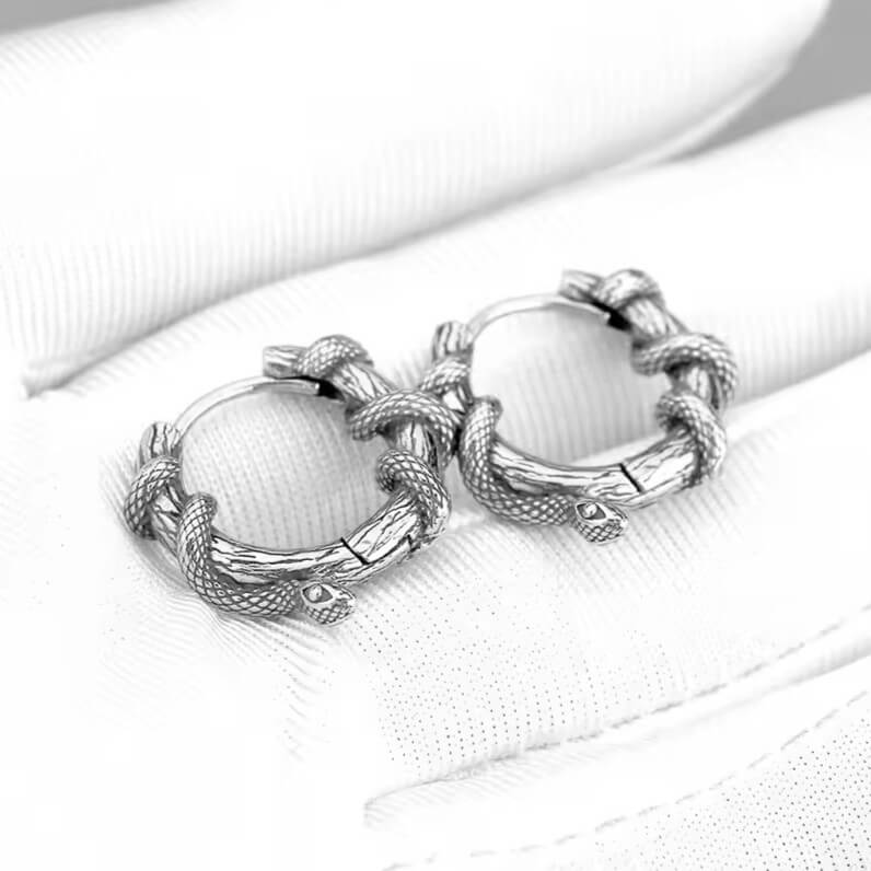 Viking Jörmungandr Hoop Earrings