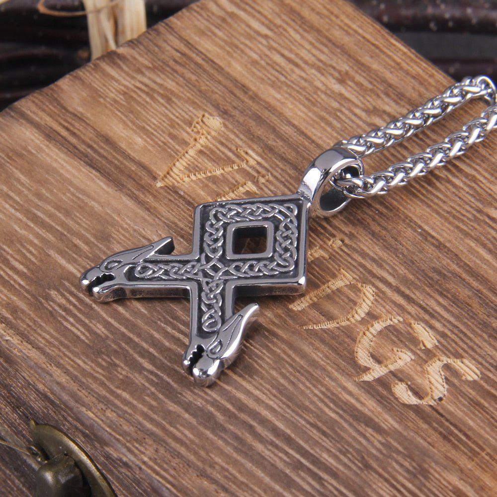 Viking Knotwork Stainless Steel Necklace-3