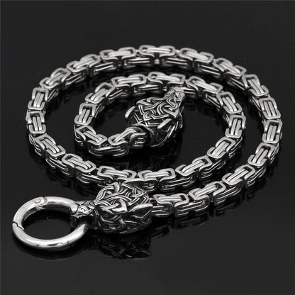 Fenrir Sun-Eater Wolf of Ragnarok Mjolnir King’s Chain from VikingWarriorShirts.com