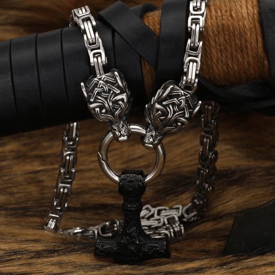 Black Fenrir Wolf Chain from Viking Warrior Co