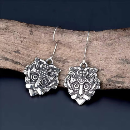 Viking Odin Mask Stainless Steel Earrings