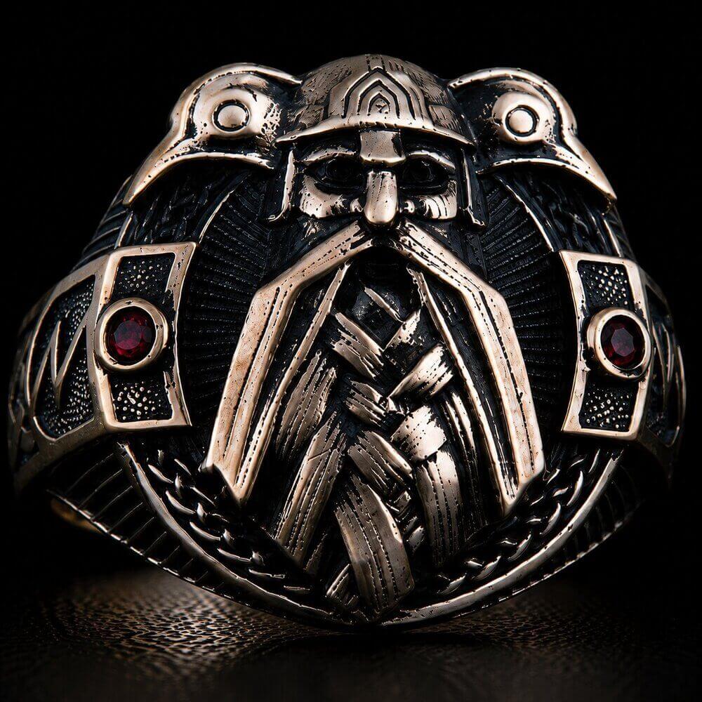 Viking Odin & Raven Ring | Bronze Handcrafted