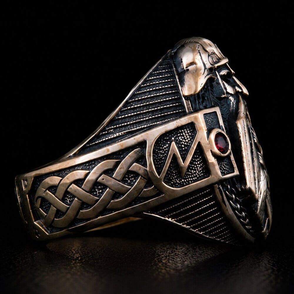 Viking Odin & Raven Ring | Bronze Handcrafted