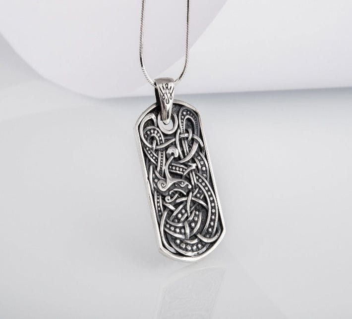 Viking Ornament Pendant Sterling Silver Norse Handcrafted Jewelry-1