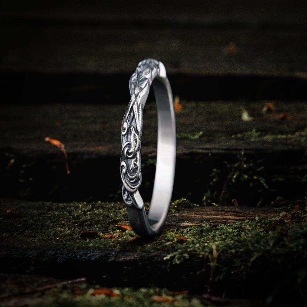 Viking Raven Ring in Sterling Silver-1