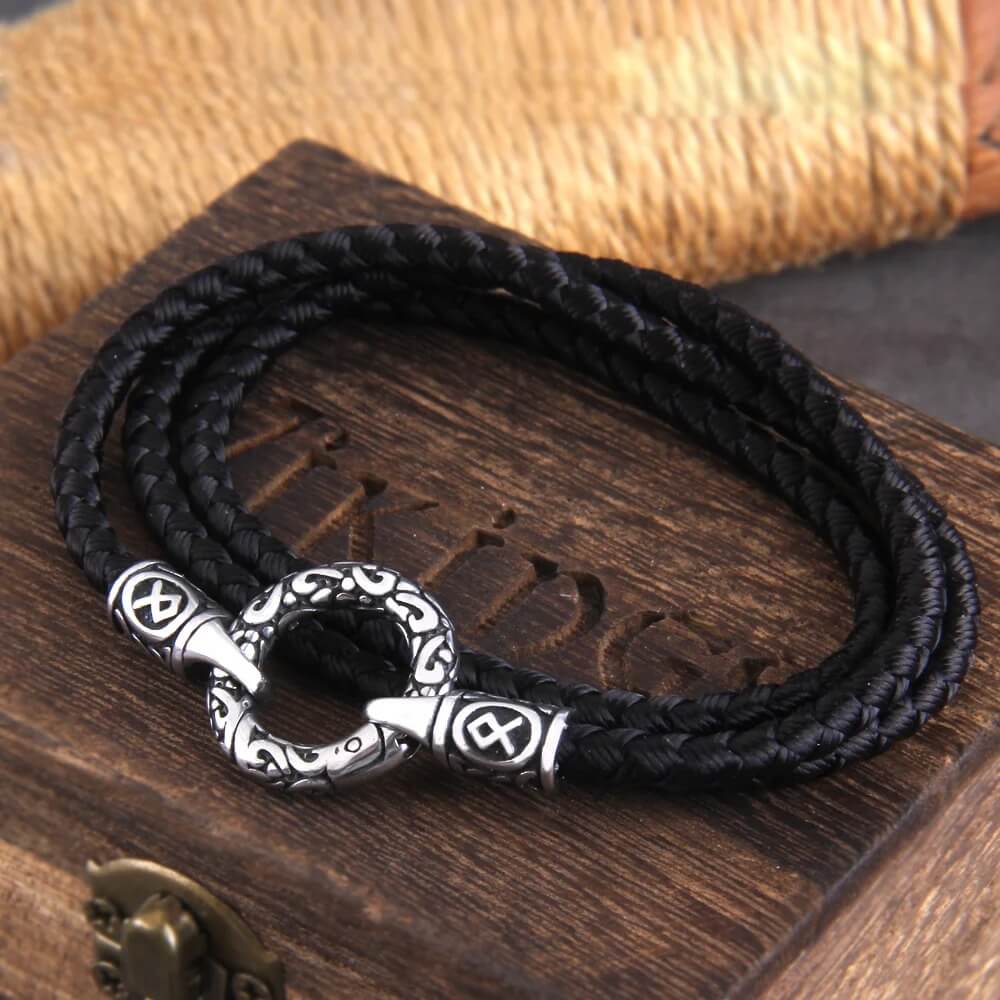 Viking Ring Braided Cord Necklace