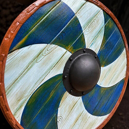 Viking Round Shield | 22-Inch Wood & Leather