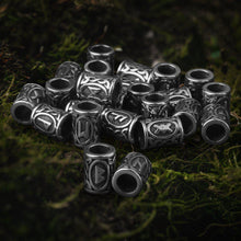 Viking Rune Futhark Steel Beard Beads