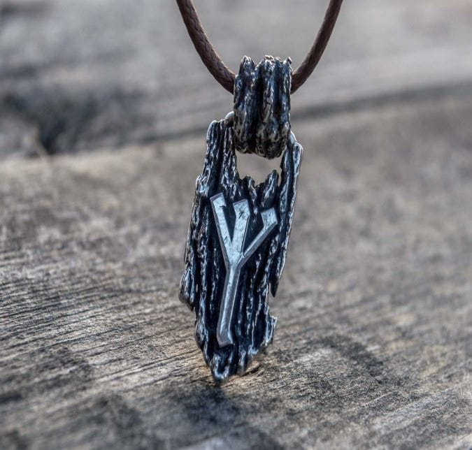 Viking Rune Pendant Sterling Silver Handmade Jewelry-2