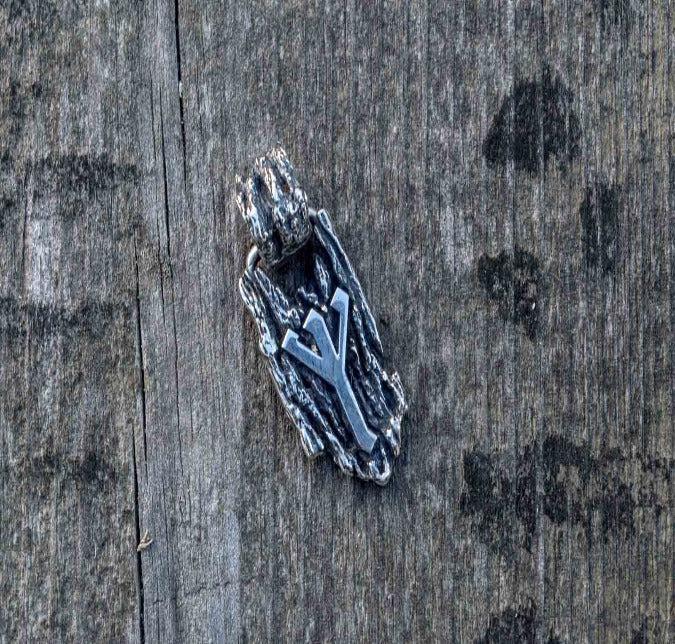 Viking Rune Pendant Sterling Silver Handmade Jewelry-4