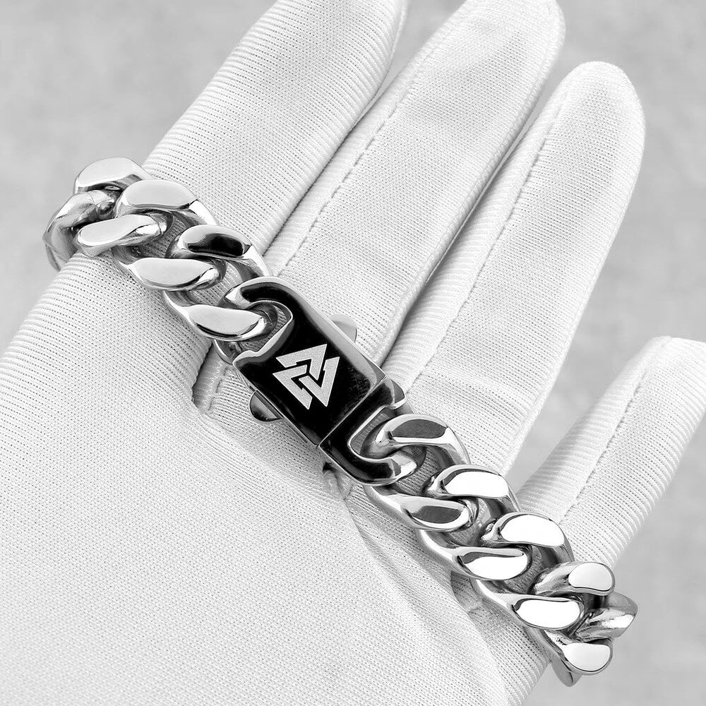 Viking Rune Stainless Steel Chain Bracelet