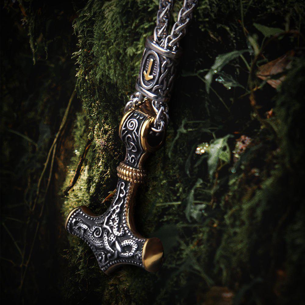 Viking Rune Thor’s Hammer Pendant Necklace