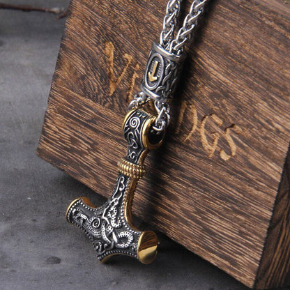 Viking Rune Thor’s Hammer Pendant Necklace