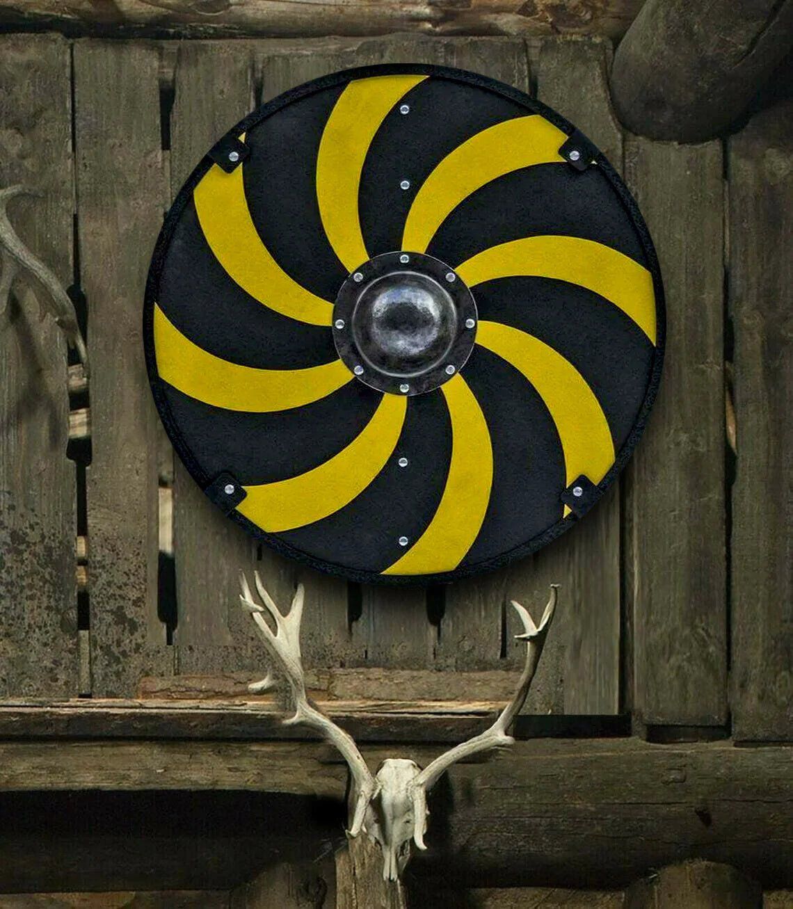 Viking Shield Sun Symbol Round