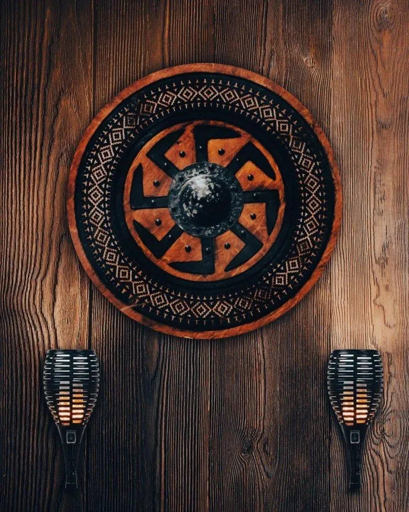 Viking Shield with Carved Kolovrat Symbol-5-Viking Warrior