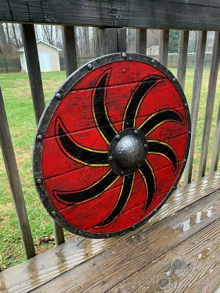 Viking Shield with Round Sun Symbol