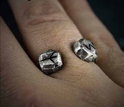 Viking Stainless Steel Rune Cuff Ring-2