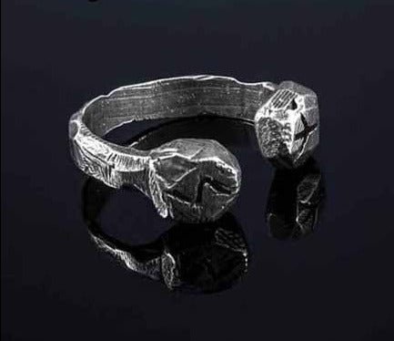 Viking Stainless Steel Rune Cuff Ring-3