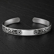 Viking Sterling Silver Cuff Bracelet | Celtic Spiral Knotwork