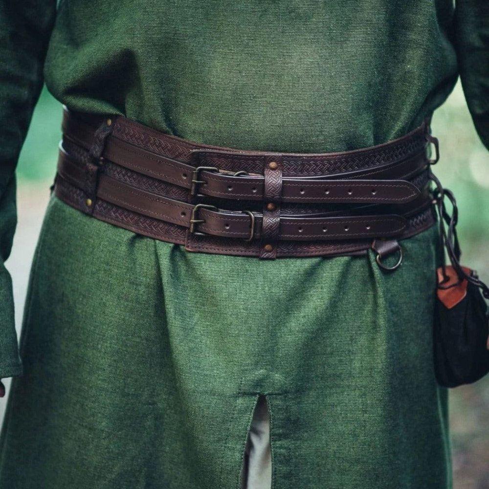 Viking Belt - Thick Leather Double Weapons Belt