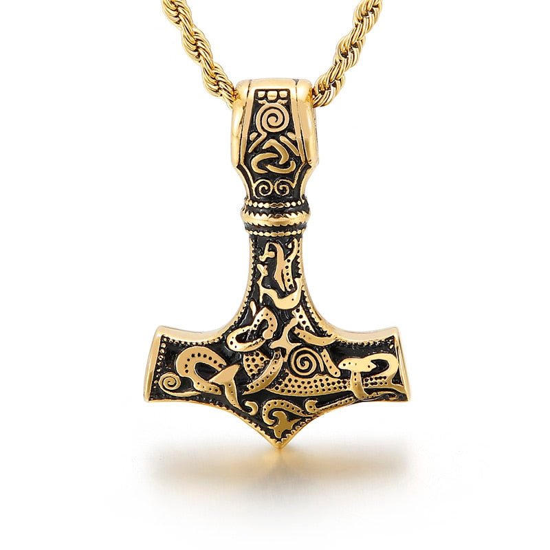 Viking Thor&#39;s Hammer Necklace-5