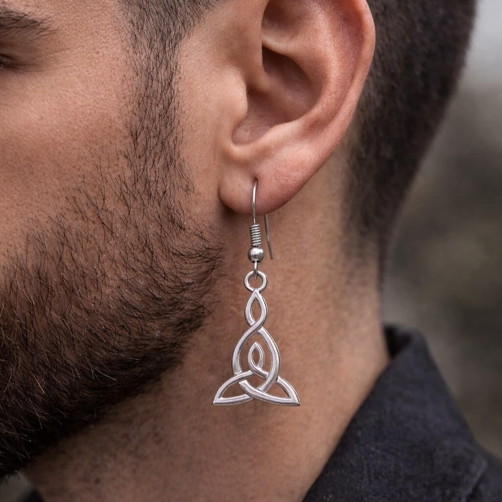 Viking Triquetra Knot Drop Earrings
