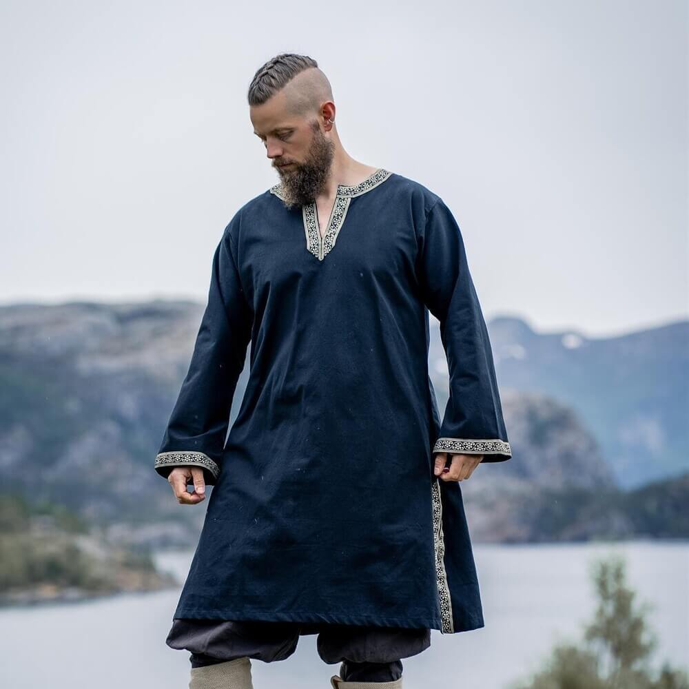 long knee black viking tunic 