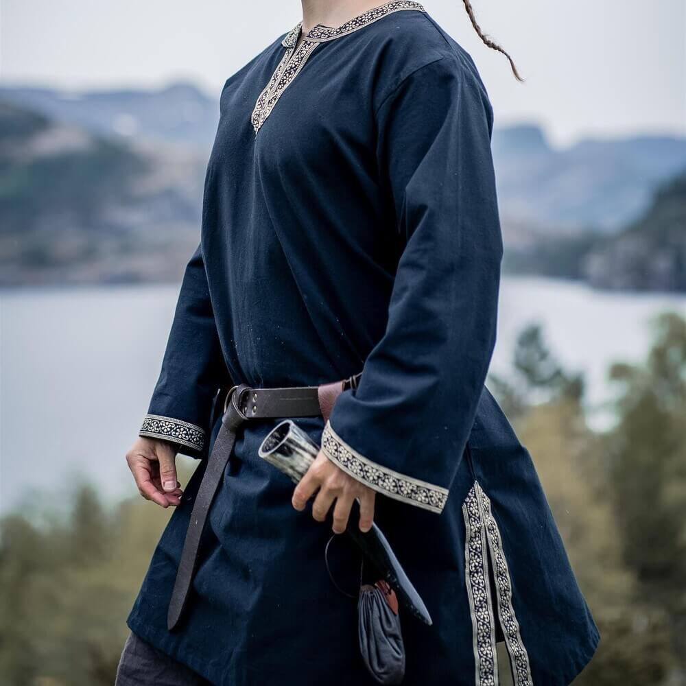 black long viking tunic with border 