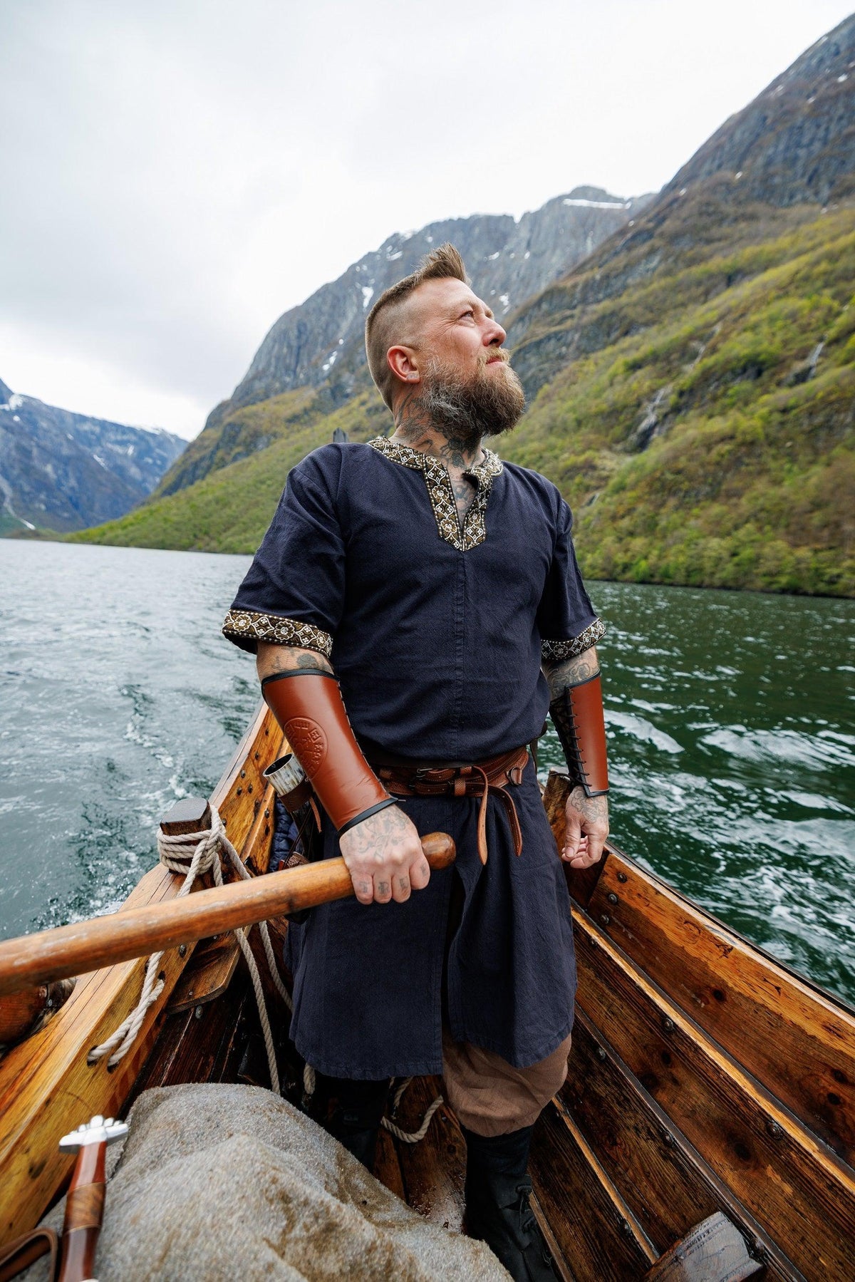 Long Viking Tunic with Border