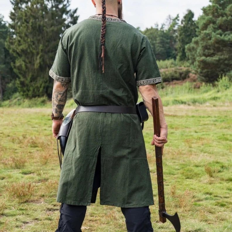 green knee long viking tunic
