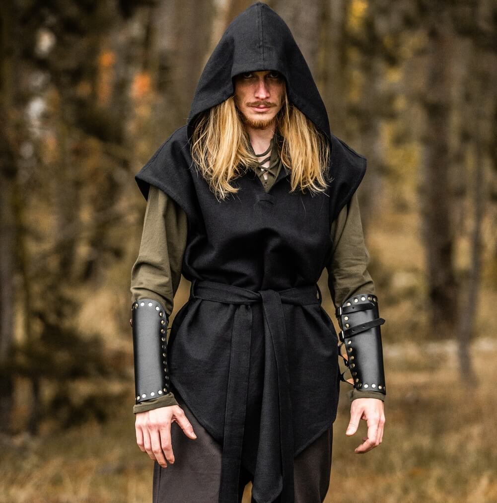 NEW Hooded Black Ranger Style Tunic
