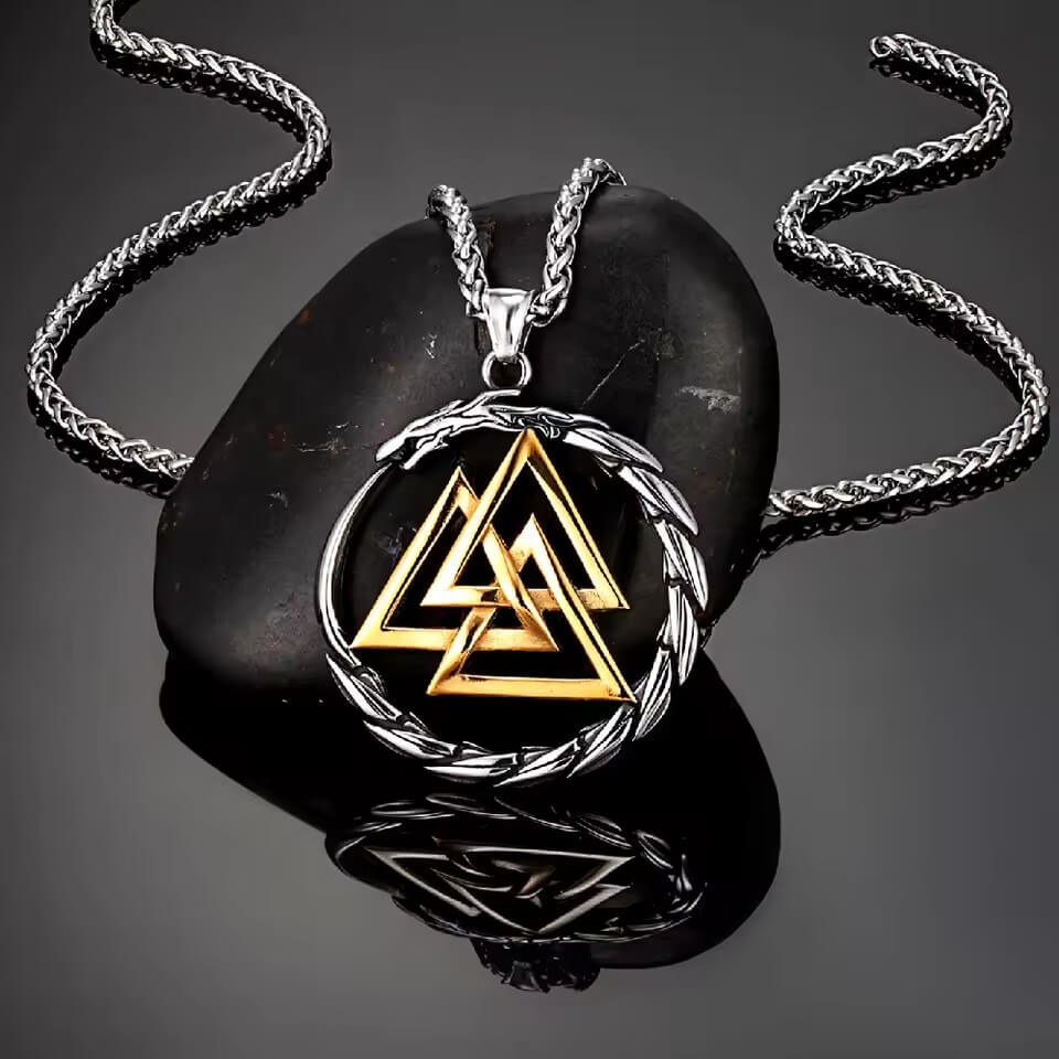 Viking Valknut Dragon Necklace