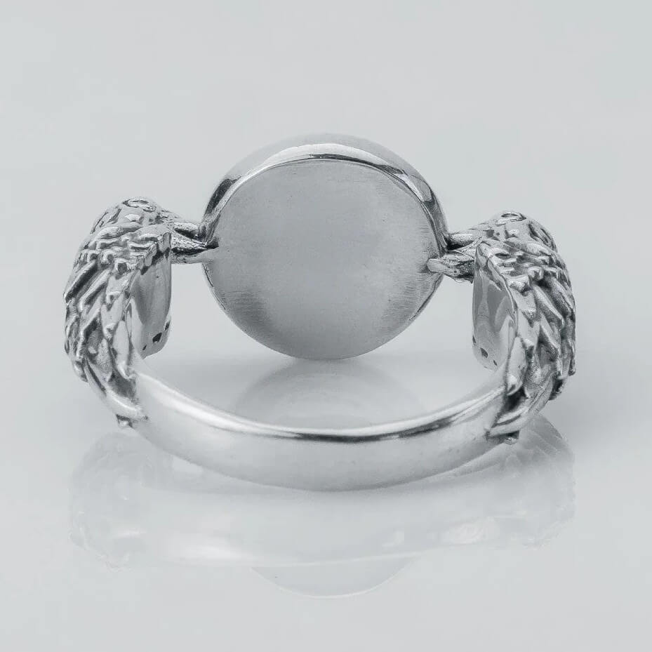 Viking Valknut Huginn Muninn Silver Ring
