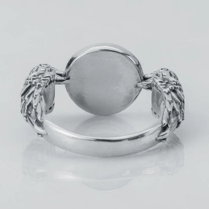 Viking Valknut Huginn Muninn Silver Ring