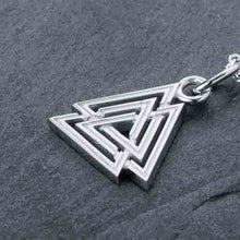 Viking Valknut Pendant on Black Cord